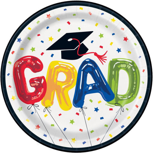 Picture of LETTER BALLOON GRADUATION 7INCH PLATES - 8PK
